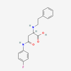 molecular formula C18H19FN2O3 B12119937 4-((4-Fluorophenyl)amino)-4-oxo-2-(phenethylamino)butanoic acid 