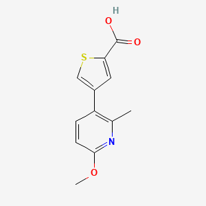 molecular formula C12H11NO3S B12119971 2-Thiophenecarboxylic acid, 4-(6-methoxy-2-methyl-3-pyridinyl)- CAS No. 893730-01-3