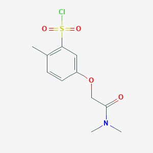 molecular formula C11H14ClNO4S B12120017 5-Dimethylcarbamoylmethoxy-2-methyl-benzenesulfonyl chloride 