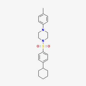 molecular formula C23H30N2O2S B12120103 1-(4-Cyclohexylbenzenesulfonyl)-4-(4-methylphenyl)piperazine 