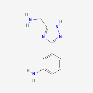 molecular formula C9H11N5 B12120129 3-[5-(aminomethyl)-1H-1,2,4-triazol-3-yl]aniline 