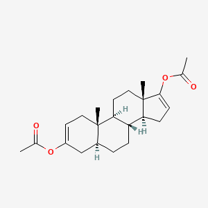 molecular formula C23H32O4 B1212021 [(5S,8R,9S,10S,13S,14S)-17-acetyloxy-10,13-dimethyl-4,5,6,7,8,9,11,12,14,15-decahydro-1H-cyclopenta[a]phenanthren-3-yl] acetate CAS No. 28312-74-5