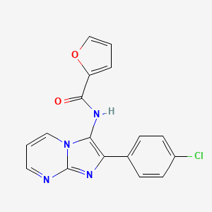 molecular formula C17H11ClN4O2 B12120217 N-[2-(4-chlorophenyl)imidazo[1,2-a]pyrimidin-3-yl]furan-2-carboxamide 