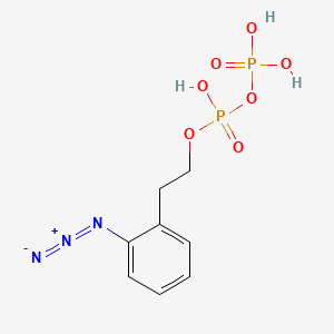 molecular formula C8H11N3O7P2 B1212026 2-Azidophenethyl pyrophosphate CAS No. 69258-91-9