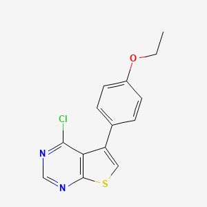 molecular formula C14H11ClN2OS B12120271 4-Chloro-5-(4-ethoxyphenyl)thieno[2,3-d]pyrimidine 