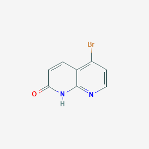 molecular formula C8H5BrN2O B12120278 5-Bromo-1,8-naphthyridin-2(1H)-one 