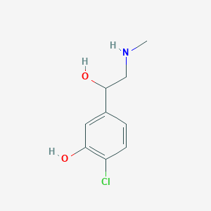 molecular formula C9H12ClNO2 B12120283 2-Chloro-5-[1-hydroxy-2-(methylamino)ethyl]phenol 