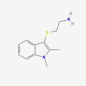 molecular formula C12H16N2S B12120285 (2-[(1,2-Dimethyl-1H-indol-3-YL)thio]ethyl)amine 