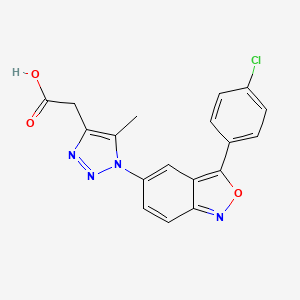 molecular formula C18H13ClN4O3 B12120304 1H-1,2,3-Triazole-4-acetic acid, 1-[3-(4-chlorophenyl)-2,1-benzisoxazol-5-yl]-5-methyl- CAS No. 1017473-67-4