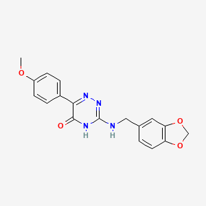 3-[(1,3-Benzodioxol-5-ylmethyl)amino]-6-(4-methoxyphenyl)-1,2,4-triazin-5-ol