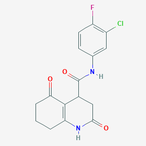 N-(3-chloro-4-fluorophenyl)-2,5-dioxo-1,2,3,4,5,6,7,8-octahydroquinoline-4-carboxamide