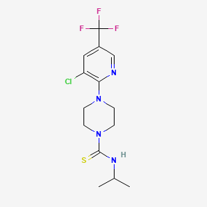 molecular formula C14H18ClF3N4S B12120322 4-[3-chloro-5-(trifluoromethyl)pyridin-2-yl]-N-(propan-2-yl)piperazine-1-carbothioamide 