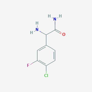 molecular formula C8H8ClFN2O B12120360 2-Amino-2-(4-chloro-3-fluoro-phenyl)-acetamide 