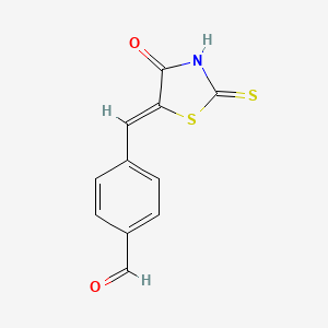 molecular formula C11H7NO2S2 B12120361 4-[(Z)-(4-oxo-2-sulfanylidene-1,3-thiazolidin-5-ylidene)methyl]benzaldehyde CAS No. 29947-17-9