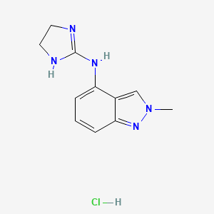 molecular formula C11H14ClN5 B1212040 N-(4,5-Dihydro-1H-imidazol-2-yl)-2-methyl-2H-indazol-4-amine monohydrochloride CAS No. 81972-22-7