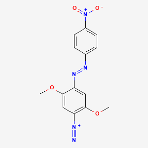 molecular formula C14H12N5O4+ B1212041 2,5-Dimethoxy-4-((4-nitrophenyl)azo)benzenediazonium CAS No. 27766-47-8