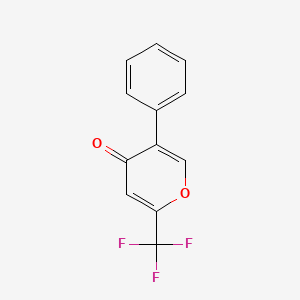 molecular formula C12H7F3O2 B12120425 5-Phenyl-2-(trifluoromethyl)pyran-4-one 