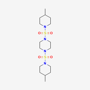 molecular formula C16H32N4O4S2 B12120442 1,4-Bis[(4-methylpiperidin-1-yl)sulfonyl]piperazine 