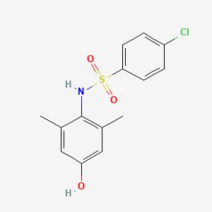 molecular formula C14H14ClNO3S B12120466 4-chloro-N-(4-hydroxy-2,6-dimethylphenyl)benzenesulfonamide 