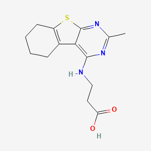 molecular formula C14H17N3O2S B12120485 N-(2-methyl-5,6,7,8-tetrahydro[1]benzothieno[2,3-d]pyrimidin-4-yl)-beta-alanine 