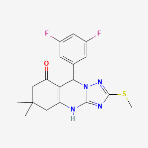 9-(3,5-difluorophenyl)-6,6-dimethyl-2-(methylsulfanyl)-5,6,7,9-tetrahydro[1,2,4]triazolo[5,1-b]quinazolin-8(4H)-one