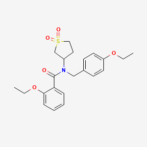 molecular formula C22H27NO5S B12120525 N-(1,1-dioxidotetrahydrothiophen-3-yl)-2-ethoxy-N-(4-ethoxybenzyl)benzamide 