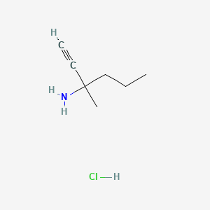 molecular formula C7H14ClN B12120560 3-methylhex-1-yn-3-amine;hydrochloride CAS No. 108575-33-3