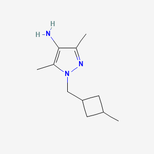 molecular formula C11H19N3 B12120600 3,5-Dimethyl-1-(3-methyl-cyclobutylmethyl)-1H-pyrazol-4-ylamine 