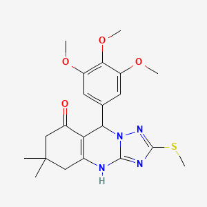 6,6-dimethyl-2-(methylsulfanyl)-9-(3,4,5-trimethoxyphenyl)-5,6,7,9-tetrahydro[1,2,4]triazolo[5,1-b]quinazolin-8(4H)-one