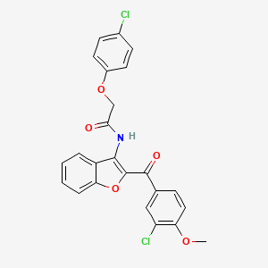 molecular formula C24H17Cl2NO5 B12120674 N-{2-[(3-chloro-4-methoxyphenyl)carbonyl]-1-benzofuran-3-yl}-2-(4-chlorophenoxy)acetamide 