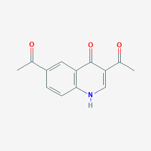 molecular formula C13H11NO3 B12120697 1-(6-Acetyl-4-hydroxy-quinolin-3-yl)-ethanone 