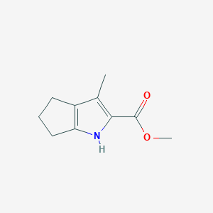 molecular formula C10H13NO2 B121207 Methyl 3-methyl-1,4,5,6-tetrahydrocyclopenta[b]pyrrole-2-carboxylate CAS No. 145696-35-1