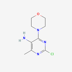 molecular formula C9H13ClN4O B12120737 5-Pyrimidinamine, 2-chloro-4-methyl-6-(4-morpholinyl)- CAS No. 890094-29-8