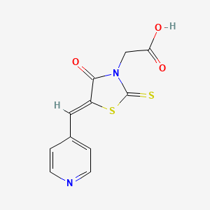 2-[(5Z)-4-oxo-5-(pyridin-4-ylmethylidene)-2-sulfanylidene-1,3-thiazolidin-3-yl]acetic acid