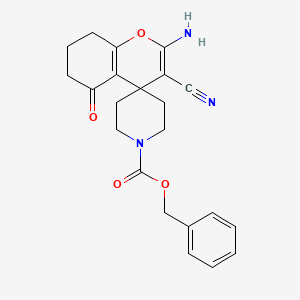 molecular formula C22H23N3O4 B1212081 2-氨基-3-氰基-5-氧代-1'-螺[7,8-二氢-6H-1-苯并吡喃-4,4'-哌啶]羧酸(苯甲基)酯 