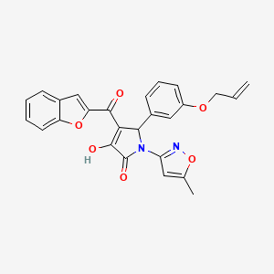 (4E)-4-[1-benzofuran-2-yl(hydroxy)methylidene]-1-(5-methyl-1,2-oxazol-3-yl)-5-[3-(prop-2-en-1-yloxy)phenyl]pyrrolidine-2,3-dione