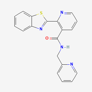 2-(1,3-benzothiazol-2-yl)-N-(pyridin-2-ylmethyl)pyridine-3-carboxamide