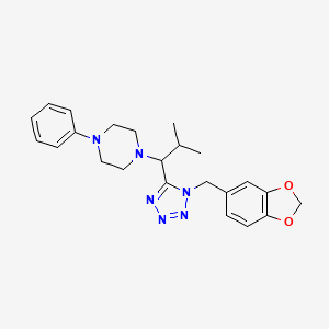 molecular formula C23H28N6O2 B1212086 1-[1-[1-(1,3-Benzodioxol-5-ylmethyl)-5-tetrazolyl]-2-methylpropyl]-4-phenylpiperazine 