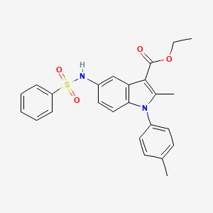 1H-Indole-3-carboxylic acid, 2-methyl-1-(4-methylphenyl)-5-[(phenylsulfonyl)amino]-, ethyl ester