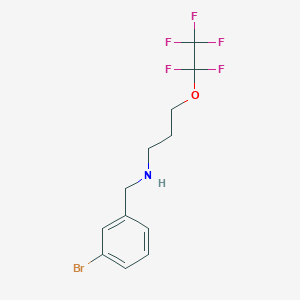 molecular formula C12H13BrF5NO B12120945 (3-Bromo-benzyl)-(3-pentafluoroethyloxy-propyl)-amine 