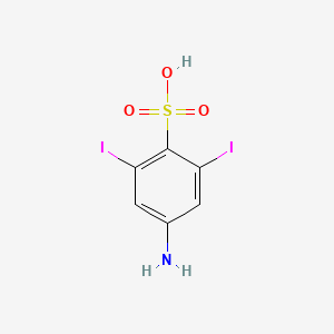 molecular formula C6H5I2NO3S B1212099 2,6-Diiodosulfanilic acid CAS No. 3568-44-3