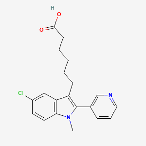 molecular formula C20H21ClN2O2 B1212104 5-氯-1-甲基-2-(3-吡啶基)-3-吲哚己酸 CAS No. 95853-92-2