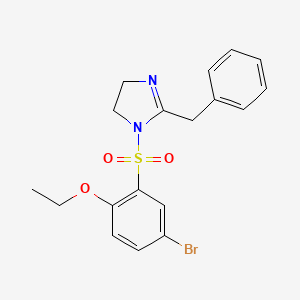 molecular formula C18H19BrN2O3S B12121140 2-benzyl-1-(5-bromo-2-ethoxybenzenesulfonyl)-4,5-dihydro-1H-imidazole 