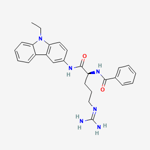 molecular formula C27H30N6O2 B1212116 N-Benzoylarginine-3-amino-9-ethylcarbazole CAS No. 82576-33-8