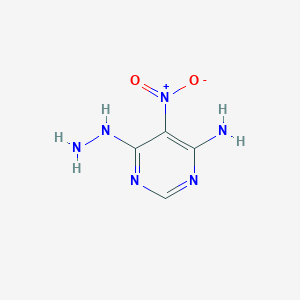 molecular formula C4H6N6O2 B12121198 6-Hydrazinyl-5-nitropyrimidin-4-amine CAS No. 3137-54-0