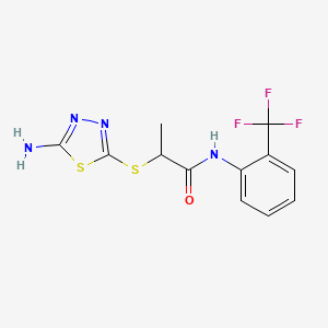 2-[(5-amino-1,3,4-thiadiazol-2-yl)sulfanyl]-N-[2-(trifluoromethyl)phenyl]propanamide