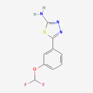 molecular formula C9H7F2N3OS B12121277 5-[3-(Difluoromethoxy)phenyl]-1,3,4-thiadiazol-2-amine 