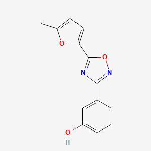 molecular formula C13H10N2O3 B12121389 Phenol, 3-[5-(5-methyl-2-furanyl)-1,2,4-oxadiazol-3-yl]- CAS No. 1152513-97-7