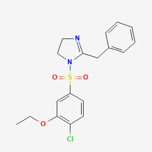 molecular formula C18H19ClN2O3S B12121448 2-benzyl-1-(4-chloro-3-ethoxybenzenesulfonyl)-4,5-dihydro-1H-imidazole 