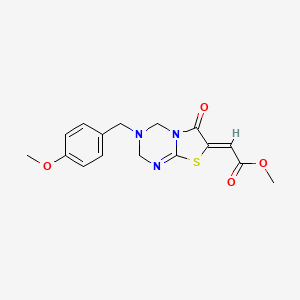 methyl (2Z)-[3-(4-methoxybenzyl)-6-oxo-3,4-dihydro-2H-[1,3]thiazolo[3,2-a][1,3,5]triazin-7(6H)-ylidene]ethanoate